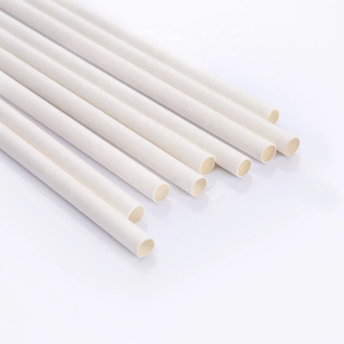 Biodegradable white straight paper straws